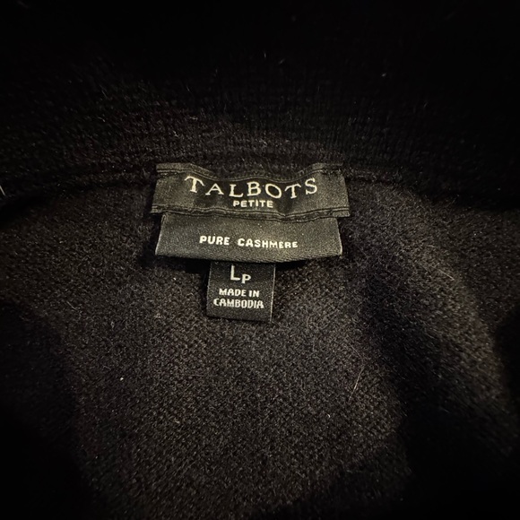 Talbots Cashmere Fold over Mock neck Sweater - Picture 4 of 7
